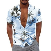 Awdenio Plus Size Atletic Muške majice Ponude muškarci Modni casual tipke Hawaii Ispis Otkažiranje bluza