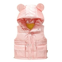 KETYYH-CHN Zimski kaputi za djecu Toddler kapuljača debela topla zimska gornja odjeća kaput ružičaste, 140