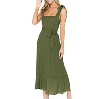 Ženske haljine ljetne ljetne haljine jakna haljina visoki vrat zacrtan lagana vojska zelena xl