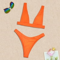DMQupv Sunflower kupaći kostim na vrhu ženke odjeća za plažu Bikini kupaći kostim struk High Print Bikinis