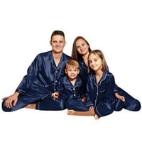 Kids Kids Satin Silk Pijamas Set Kids Djeca Satin Pajamas PJ's Solid porodice podudaranje spavanja noćne