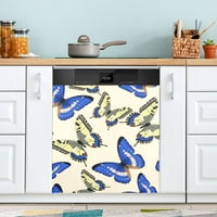 Plavi i žuti leptiri za pranje posuđa Magnet Poklopac magnetske perilice posuđa Hladnjak Naljepnica