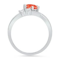 0,96ct okrugli rez crveni simulirani dijamant 14k bijeli zlatni godišnjica Angažmane kamene prstene