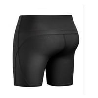ELELUNY WOGE Sportske joge kratke hlače Visoki struk mršave gamaše kratke hlače Dno crne l