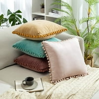 od dekorativnog bacanja jastuka, meke čestice Velvet Solid jastuk navlake s pom-poms za kauč za spavaće