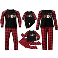 Žene Djeca Ravne noge i hlače Spavaće odjeće Mama Tata Dječji plairani noćni odjeća Elk Print Holiday