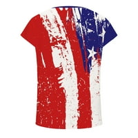 Ženska četvrta jula Patriotske majice Dan nezavisnosti Ugodno ljeto okrugle vrat T majice kratkih rukava