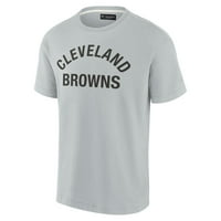 Unizirane fanatike Potpis siva Cleveland Browns super meka majica kratkih rukava
