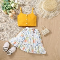 Little Girls haljine bez rukava odijelo modno odijelo Ljetna djevojka dječja košulja košulja cvijeća