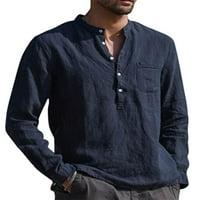 Mješavica GRIANOOK MAN majica V izrez sa džepovima vrhovi Mens Casual Tee Hawaiian Solid Bluza Crna