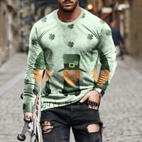 Muška majica Zunfeo s dugim rukavima Ležerni Slim Fit Comfy pulover vrhovi grafički elegantni bluza Crewneck za svakodnevnu zelenu veličinu 2xl