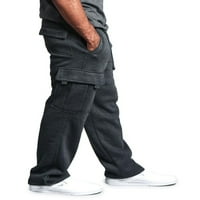 Muška fleka zimske dukseve Čvrste casual multi džep sportske hlače Aktivne pantalone jogger hlače