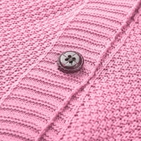 Dugačarski džemperi za žene Ležerne prilike dugih rukava Pleteni kaput Jumper, Pink