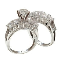 Baccoc dodaci nakit bijeli ženski modni cirkonsko-invalidni srebrni prsten zvonaste prstenje od srebrnog