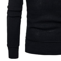 Hinvhai sezonski klirens muške proljeće i jesenji dugi rukav bijeli tanki pulover crni 8