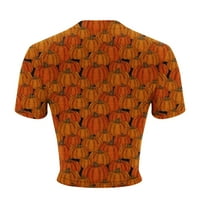 Ženske obrezirane vrhove odštampana bluza s kratkim rukavima Halloween Trendy Tuničke majice Grafičke