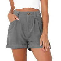 Ženske kratke hlače Ženske kratke hlače velike struke Čvrsti kratke hlače Corduroy plaže Casual Hotsas