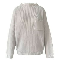 Jesen ženske modne džempere odijelo pletene pulover Tunički vrhovi dugih rukava s dugim rukavima Duks