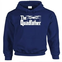 Quadfather - Fleece pulover Hoodie, mornarica, srednja