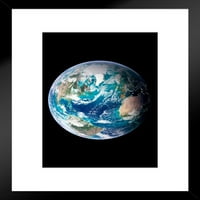 Satelitski pogled na Zemlju iz svemirske fotografije Foto Art Print Matted Frammed Wall Art