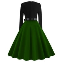 GDFUN dame casual moda čvrsta boja kvadratna ovratnik Vintage haljina - haljine za dom haljine za žene
