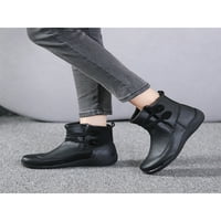 Daeful dame kožne cipele casual čizme za gležnjeve ravne čizme Vintage klizanje na ženskoj moci crno