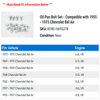 Set vijka za ulje - kompatibilan sa - Chevy Bel Air 1974