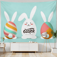 Uskršnja viseća banner pozadina za dnevni dekor, 72x zec zečje šareno jaja zidni dekor za vešanje za