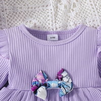 Tosmy Toddler Baby Girl Odjeća s dugim rukavima Leptir Print Tops Hlače Outfits Odjeća set slatka moda