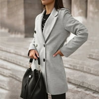 Žena Zimska elegantna mješavina Slim dvostruka odjeća umjetna vuna dugačak kaput topli uredski jakni