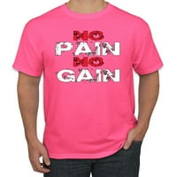 Bez boli, ne poravnajte se u podizanju grafičke majice humora, neon ružičaste, male