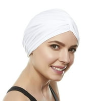 Beemo Womens plivačka kapa za kupanje turban-poliesteri upleteni turbanski pokrivač za glavu bijela