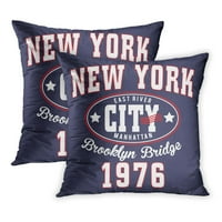 Varsity York City Graphics NYC američki znački crni jastučni jastučni jastuk set od 2