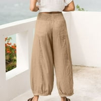 Gacuw posteljine za žene Ležerne ljetne hlače opuštene fit duge hlače sa dnevnim boravcima pantalone