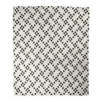 Flannel bacaje pokrivač Chevron jednobojne tkanje rešetke apstraktno geometrijsko crno meko za kauč