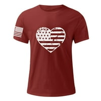 Muške majice Dan nezavisnosti Zastava Odštampani kratki rukav O-izrez Tors Ljetni modni casual labavi