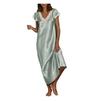 Sodopo Plus Veličina Žene Ženske kuće kaput pola rukava VACE V izrez Loungewing Pajamas Long haljina