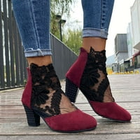 Okrugle prste ljetne sandale za žene visoke pete platforme crvene boje