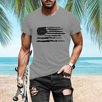 Ljetni muškarci T-majice Ležerne zastava O-izrez tiskani kratki rukav Tee majica TOP za putni odmor