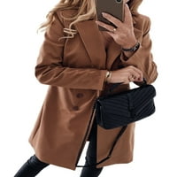 Plus sizen ženski kaput od kaputa Bottons Blazer Overcoat dame zimske casual ravnice s dugim rukavima