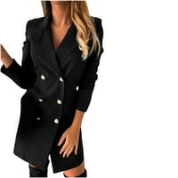 Funicet Blazer jakne za žene Ženska seksi moda V-izrez Solid dugi džep za dugi rukav casual casuar