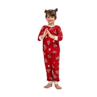 Obiteljske pidžame dječje dječake Djevojke Dječje odijelo Božićni tisak Podudaranje dugih rukava Top