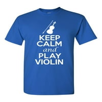 Držite miran i igrajte violinu muziku Ljubav muzičar DT odrasli majica Tee