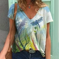 Ženske grafike ležerne ljeto Smiješno zmajsko ispisano V izrez kratkih rukava slatke majice