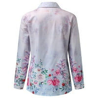 Bluze za žene modne gradijentne cvjetne tiskane košulje s dugim rukavima s bluzom za bluzu ljetni povremeni