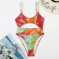 Binmer Women Ljetni kupaći kostimi su pune boje izdubljeni siamejski kupaći kostim bikini Print Beach