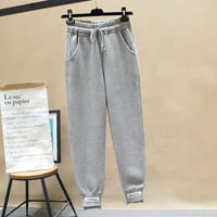 Hanas Hlače Ženske čvrste ležerne hlače za pantalone Sportske vježbe Hlače Grey XL