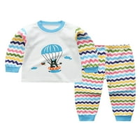 Bomotoo Toddler Weam noga pidžamas setovi elastične struine labave loungeweb odjeća Dvije odjeće crtani