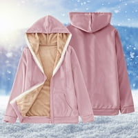 Petort Hoodies za žene zimska dukserica zadebljana kaput s zimnom jamkom za kapuljaču, xl