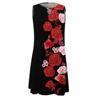 Haljine za žene Žene Ljeto casual bez rukava cvjetni print šuplji izrez V-izrez Outdobras plaža Mini